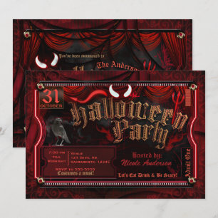 Teuflische Halloween-Kostüm-Party Einlass Eine Par Einladung