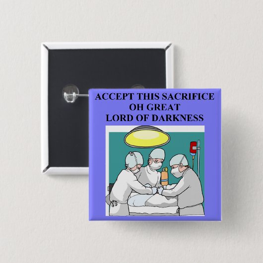 teuflischer Doktor-/Chirurgwitz Button (Vorne & Hinten)