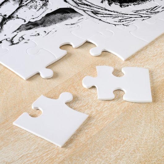 Teuflischer Halloween-Schädel. Gotischer Horror Puzzle (Seite)