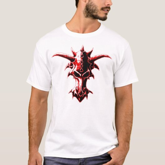 Teuflisches Drache-Schädel-Rot T-Shirt (Vorderseite)