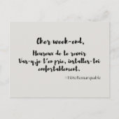 "TEURE WOCHENENDKARTE" POSTKARTE (Vorderseite)