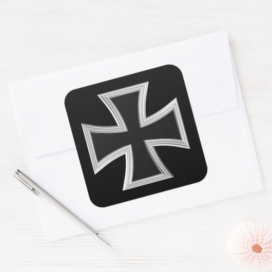 Teutonenkreuz Quadratischer Aufkleber (Umschlag)