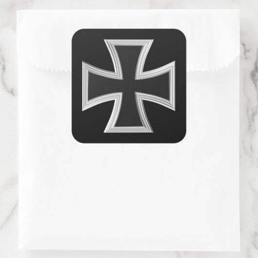 Teutonenkreuz Quadratischer Aufkleber (Tasche)