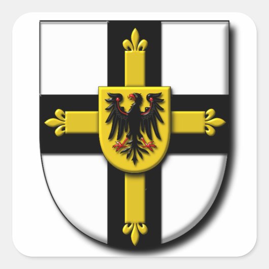 Teutonische Ritter Quadratischer Aufkleber (Vorderseite)