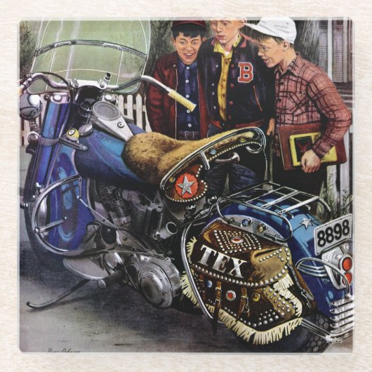 Tex Motorrad Glasuntersetzer (Vorderseite)