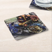 Tex-Motorrad Rechteckiger Pappuntersetzer (angewinkelt)