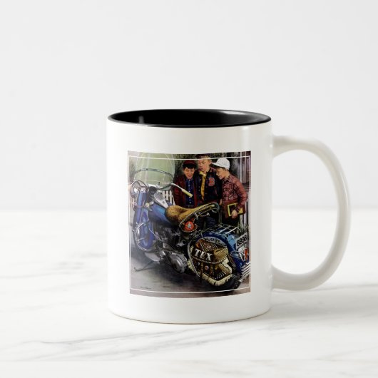Tex-Motorrad Zweifarbige Tasse (Rechts)