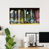 Texan Cowboy Stiefel drucken Poster (Heimbüro)