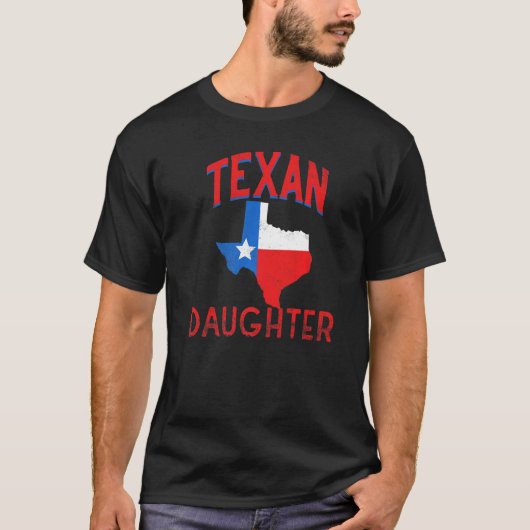 Texan Daughter Texas Vintag Proud Flag T-Shirt (Vorderseite)