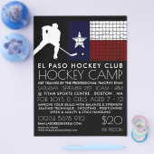 Texan Flag, Hockey Player, Camp Advertising Flyer (Einzeln)