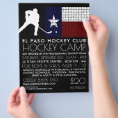 Texan Flag, Hockey Player, Camp Advertising Flyer (Hand)