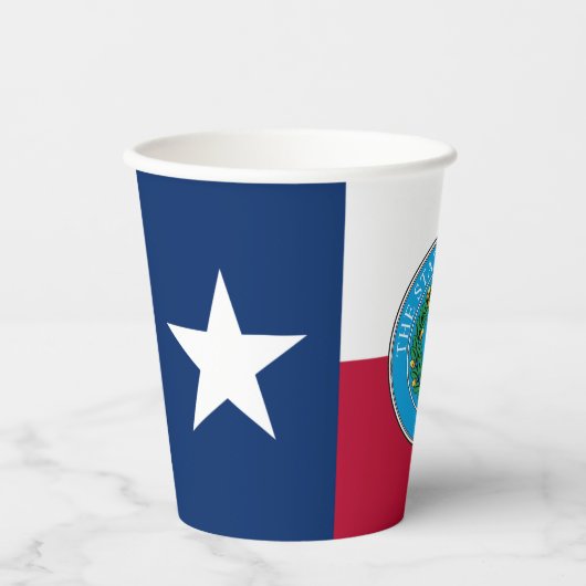 Texan Flag & Seal, Flag of Texas Pappbecher (Vorderseite)