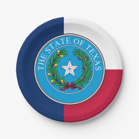 Texan Flag & Seal, Texas Pappteller (Vorderseite)