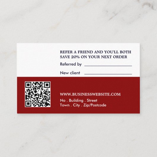 Texan Flag, Texas Business Reference Card Begleitkarte (Rückseite)