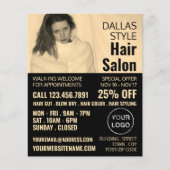 Texan Girl, Haarstylistin, Haarsalonwerbung Flyer (Vorne)