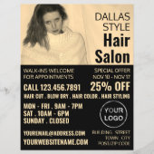 Texan Girl, Haarstylistin, Haarsalonwerbung Flyer (Vorne)