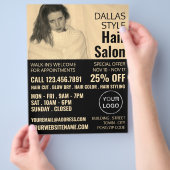 Texan Girl, Haarstylistin, Haarsalonwerbung Flyer (Hand)