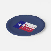 Texan Lone Star Flag Pappteller (Schrägansicht)