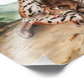 Texan Lynx (Lynx Rufus var maculatus) Illustration Fotodruck (Ecke)