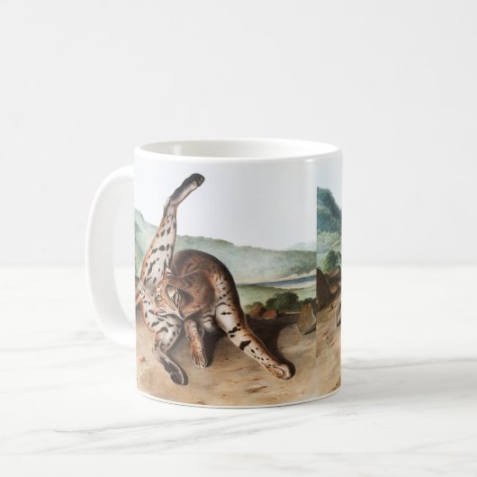 Texan Lynx (Lynx Rufus var maculatus) Illustration Kaffeetasse (Vorderseite Links)