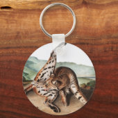 Texan Lynx (Lynx Rufus var maculatus) Illustration Schlüsselanhänger (Vorderseite)