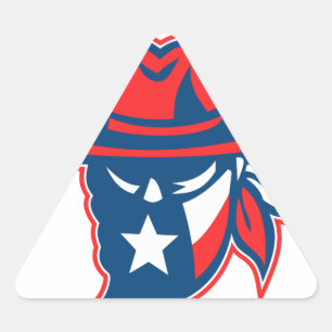 Texan Outlaw Texas Flag Mascot Dreieckiger Aufkleber