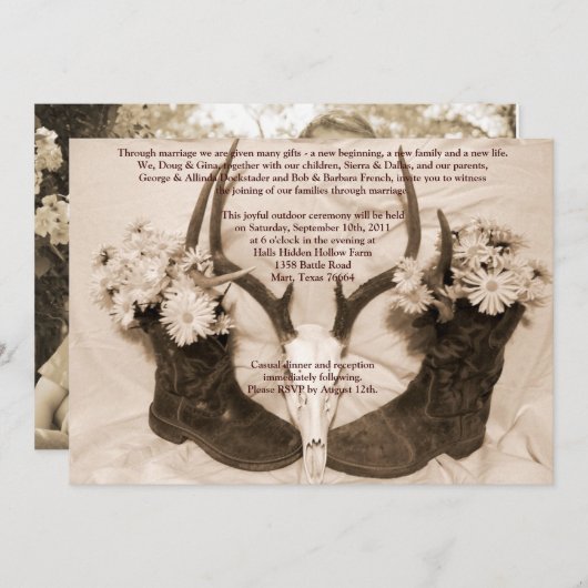 Texan Save the Date Cheap (Vorne/Hinten)