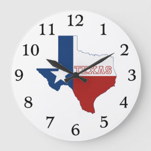 Texan State Flag Texas Shaped Lone Star Texan Lieb Große Wanduhr