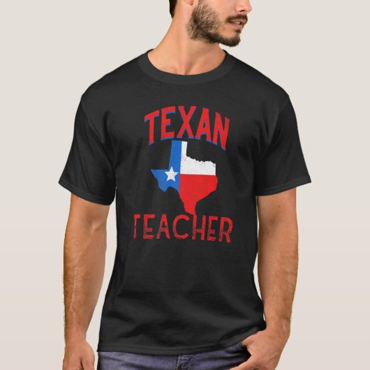 Texan Teacher Flag Proud Texas Vintag T-Shirt (Vorderseite)