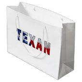 Texan Waving Flag Große Geschenktüte (Rückseite Schrägansicht)