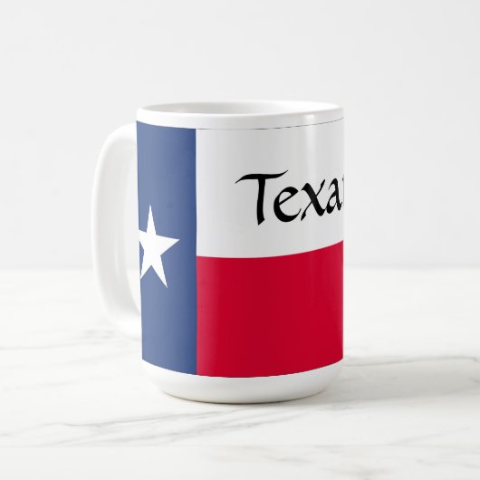 Texaner, Texas-Flagge mit Bluebonnets, Tasse (Vorderseite Links)
