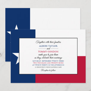 Texanische Flagge, Flagge von Texas Hochzeit Einladung