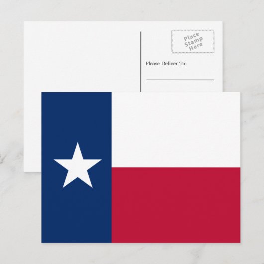 Texanische Flagge, Flagge von Texas Postkarte (Vorne/Hinten)