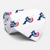 Texanische Flagge mit Ziviler Cannon-Silhouette im Krawatte (Gerollt)