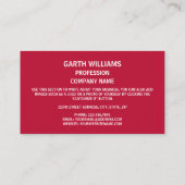 Texanisches Siegel, Siegel von Texas Visitenkarte (Rückseite)