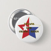 Texans für Obama-Biden Button (Vorne & Hinten)