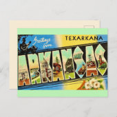 Texarkana Arkansas Retro Postcard Postkarte (Vorne/Hinten)