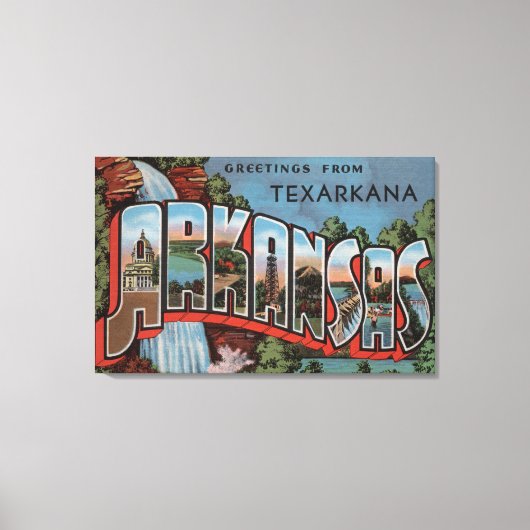 Texarkana, Arkansas (Wasserfallszene) Leinwanddruck (Vorderseite)