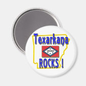 Texarkana Rocks ! (Blau) Magnet (Vorderseite/Rückseite)