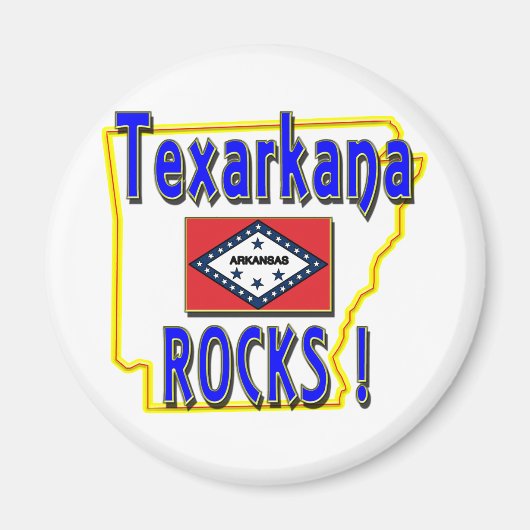 Texarkana Rocks ! (Blau) Magnet (Vorne)