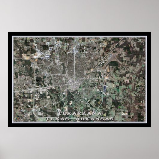 Texarkana Texas Satellite Poster Karte (Vorne)