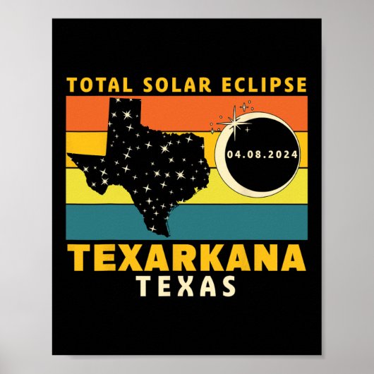 Texarkana Texas Total Solar Eclipse 2024 Poster (Vorne)