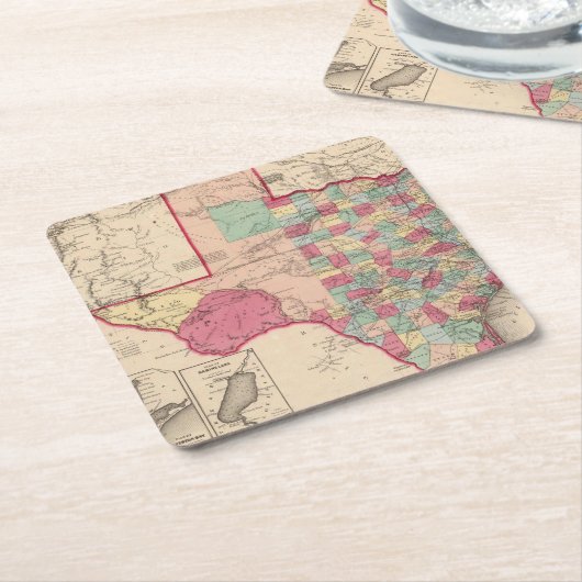 Texas 10 rechteckiger pappuntersetzer (angewinkelt)