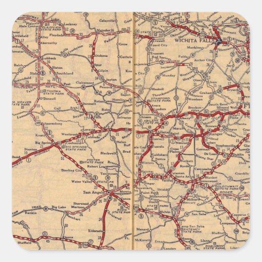 Texas 11 quadratischer aufkleber (Vorderseite)