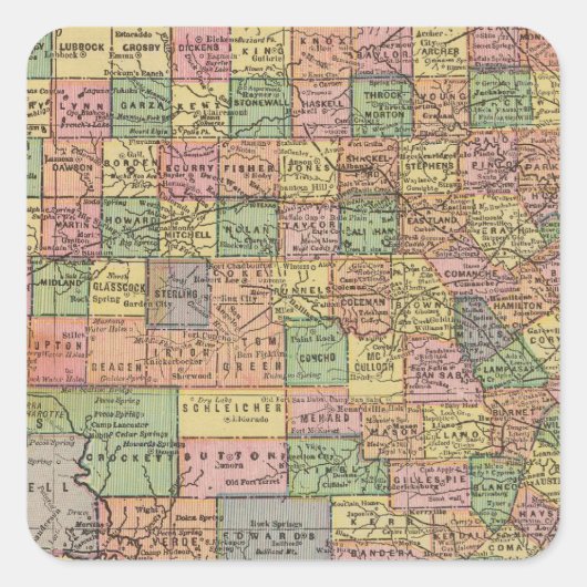 Texas 13 quadratischer aufkleber (Vorderseite)
