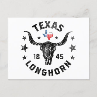 Texas 1845 Vintage Longhorn Cowboy und Rodeo Fan P Postkarte