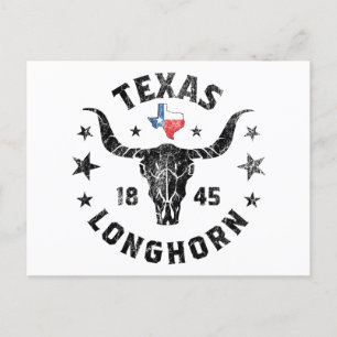 Texas 1845 Vintager Longhorn Cowboy und Rodeo Fan Postkarte