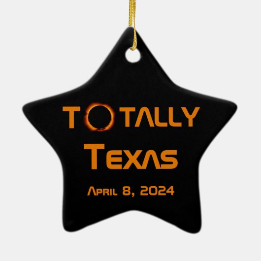 Texas 2024 Solar Eclipse Keramik Ornament (Hinten)