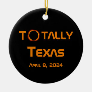 Texas 2024 Solar Eclipse Keramik Ornament