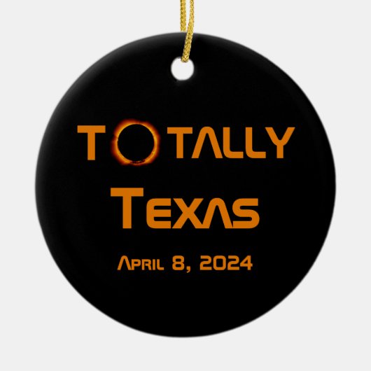 Texas 2024 Solar Eclipse Keramik Ornament (Vorne)